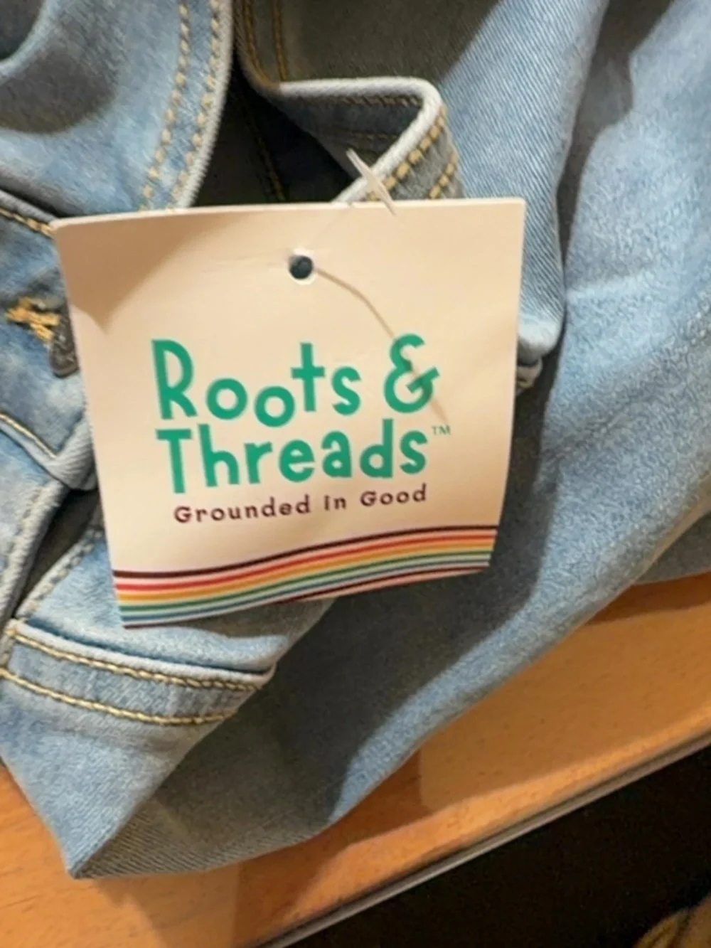 Roots & Threads Sunflower Denim Overalls XL NWT